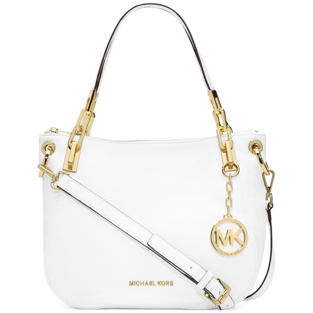 NEW MICHAEL KORS Brooke Medium White Shoulder Tote